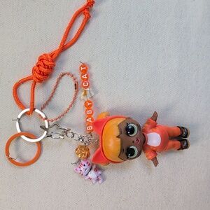 L.O.L. Surprise! Upcycled Handmade Baby Cat Doll Keychain Bag charm